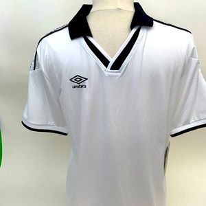 Umbro Mens Premier Futbol Soccer Jersey white black  Retro Size M